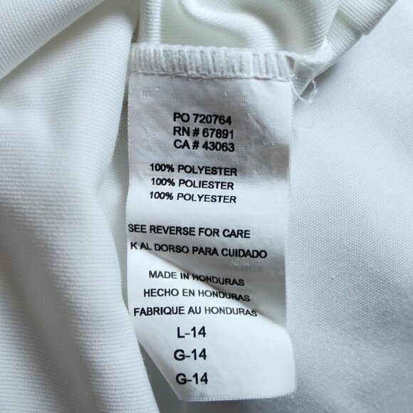 Adidas Girls Large Climalite White Graphic T-Shirt Multicolor Logo - Picture 5 of 5